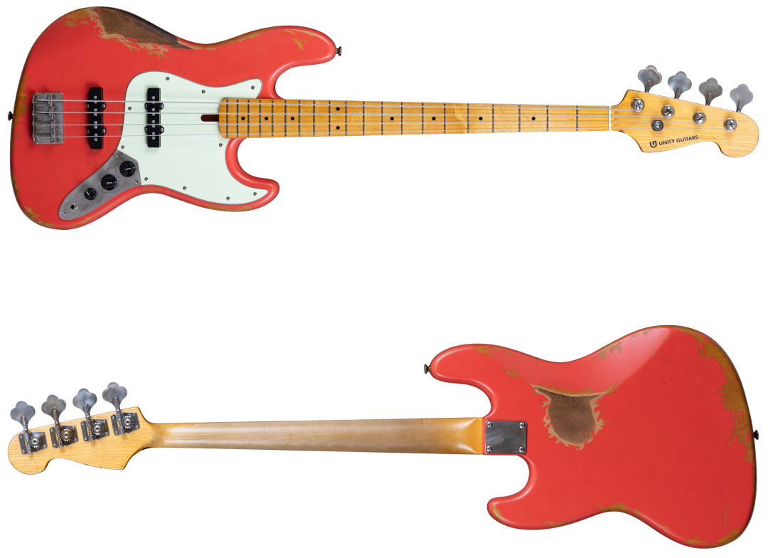 Unity Guitars Jazz Bass Vintage Red